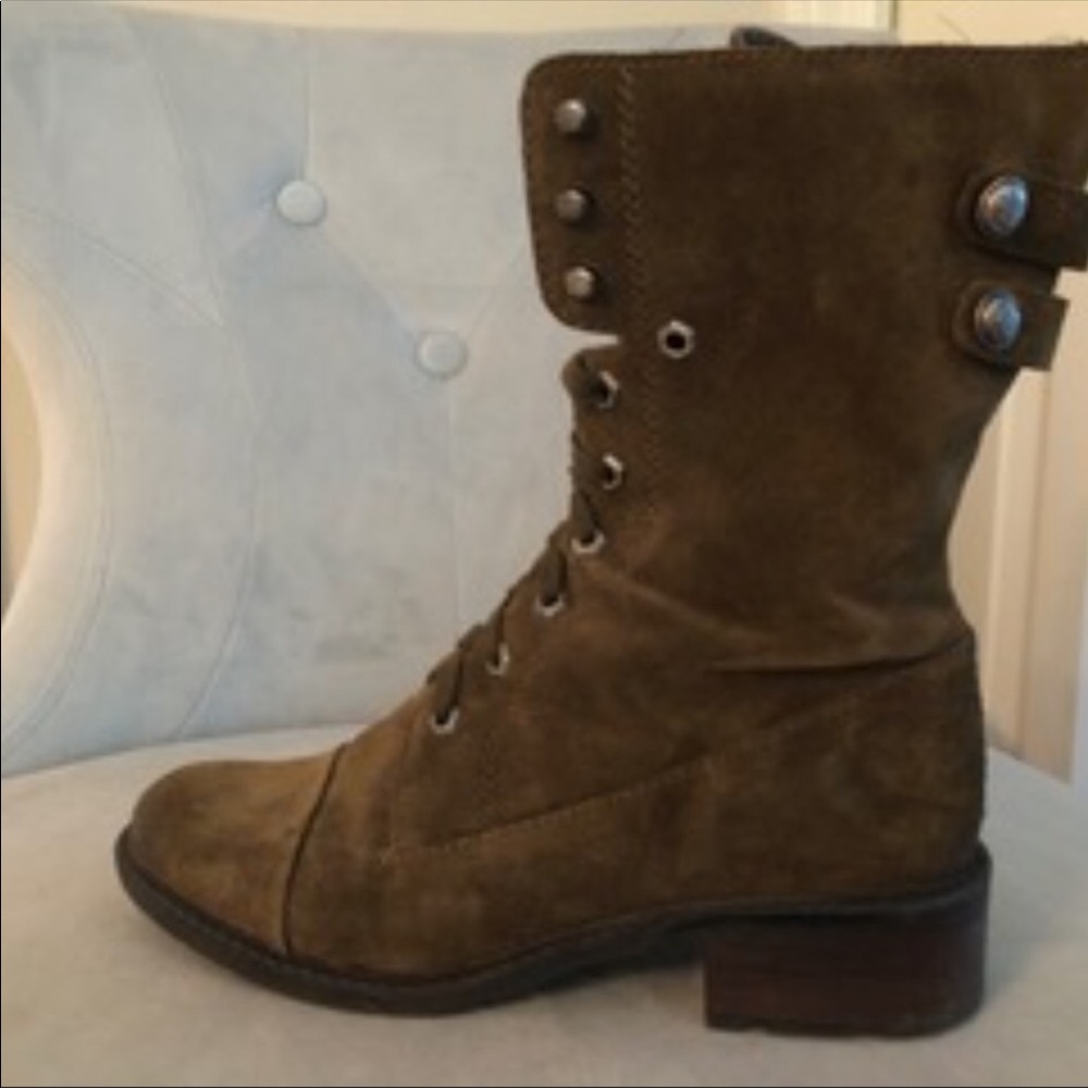 Sam Edelman Suede Combat Boots - Picture 3 of 7